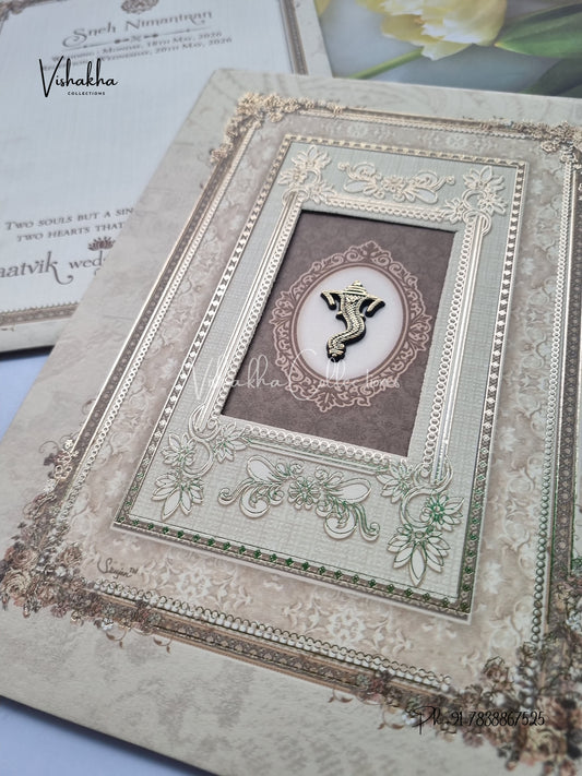 Flower Hindu Muslim Christian Sikh invitation Cards CR-7024