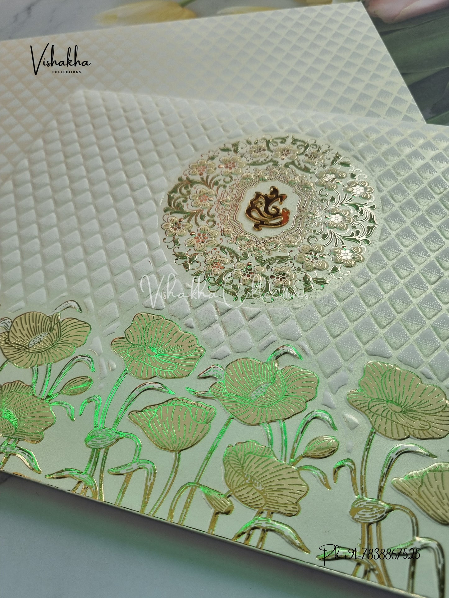 Semi Box Ganesh Ji Hindu Sikh invitation Cards CR-702C