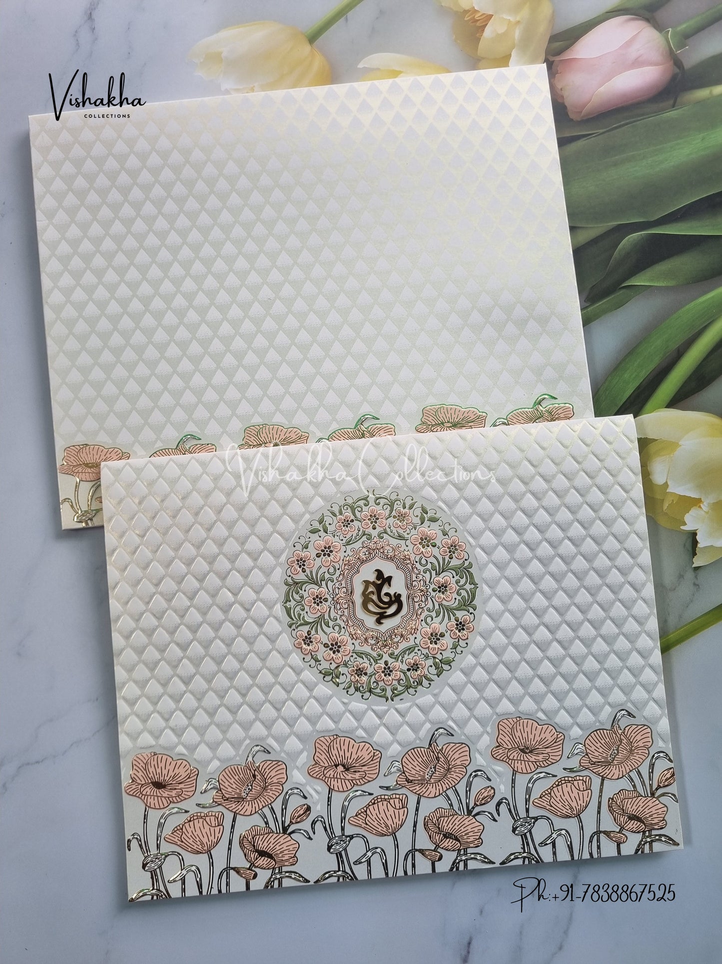 Semi Box Ganesh Ji Hindu Sikh invitation Cards CR-702P