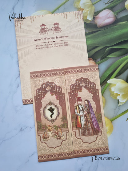 Barat Dulah Dulhan Hindu Sikh invitation Cards CR-7031