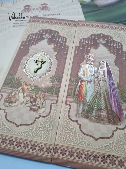 Barat Dulah Dulhan Hindu Sikh invitation Cards CR-7031
