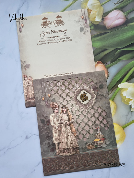 Dulah Dulhan Hindu Sikh invitation Cards CR-7034