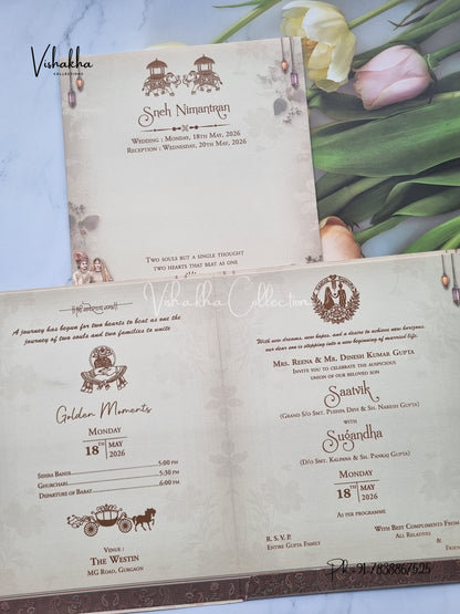 Dulah Dulhan Hindu Sikh invitation Cards CR-7034