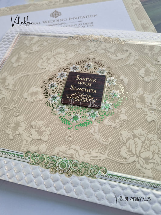 Semi Box Hindu Muslim Christian Sikh invitation Cards CR-703C