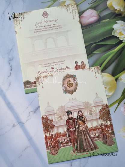 Dulah Dulhan Hindu Sikh invitation Cards CR-7045