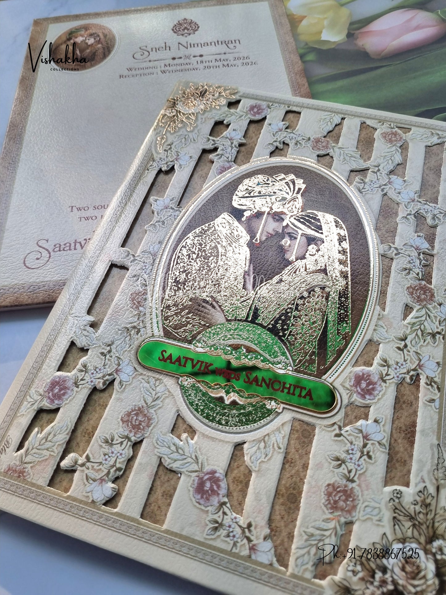 Semi Box Dulah Dulhan Hindu Sikh invitation Cards CR-7048