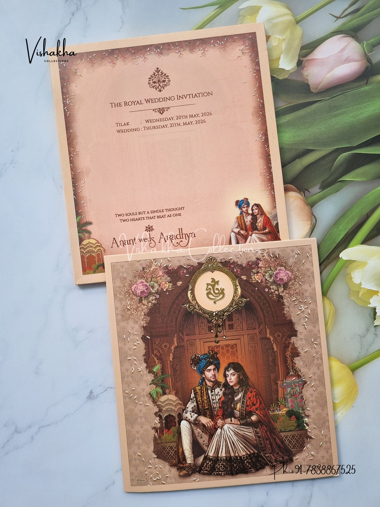 Semi Box Dulah Dulhan Hindu Sikh invitation Cards CR-7059