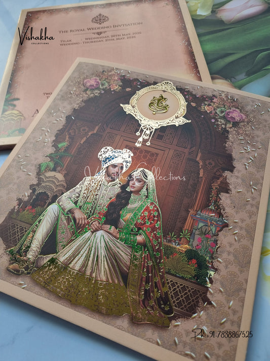 Semi Box Dulah Dulhan Hindu Sikh invitation Cards CR-7059