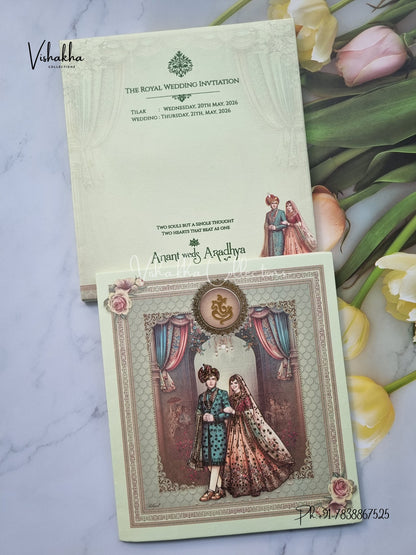 Semi Box Dulah Dulhan Hindu Sikh invitation Cards CR-7060