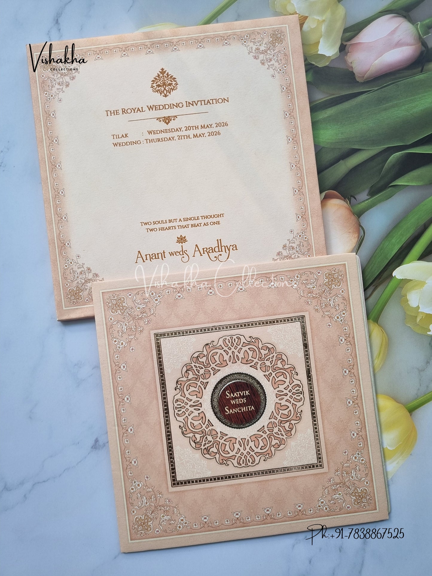 Semi Box Hindu Muslim Christian Sikh invitation Cards CR-7068