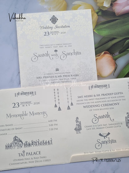 Hindu Muslim Christian Sikh invitation Cards CR-707
