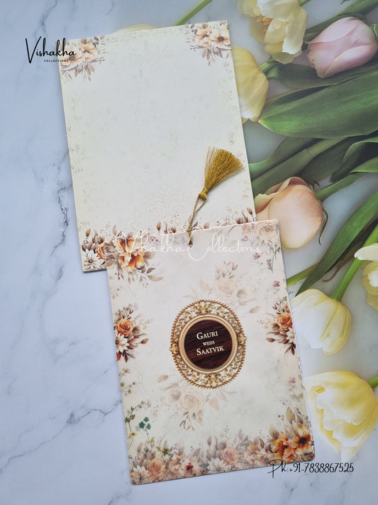 Flower Hindu Muslim Christian Sikh invitation Cards CR-7075