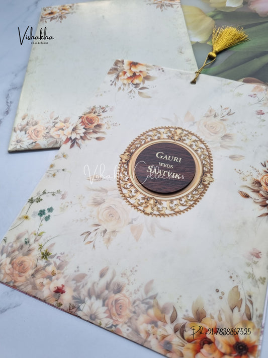 Flower Hindu Muslim Christian Sikh invitation Cards CR-7075