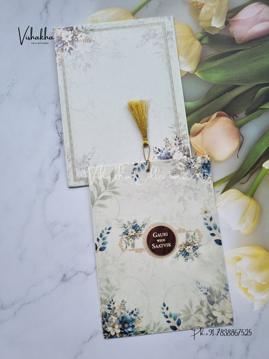 Flower Hindu Muslim Christian Sikh invitation Cards CR-7076