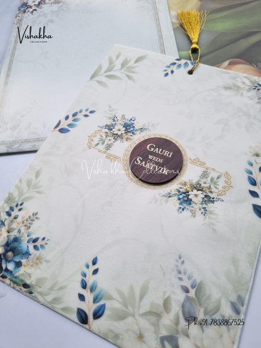 Flower Hindu Muslim Christian Sikh invitation Cards CR-7076