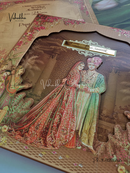Dulah Dulhan Hindu Sikh Padded invitation Cards CR-7085