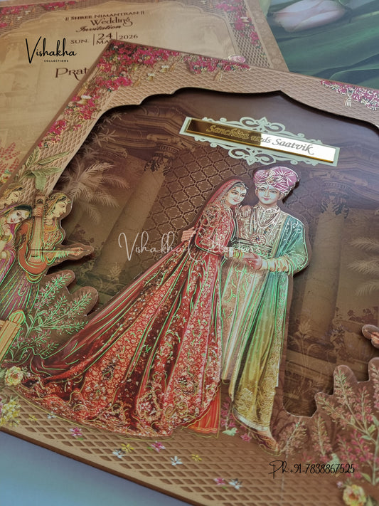Dulah Dulhan Hindu Sikh Padded invitation Cards CR-7085
