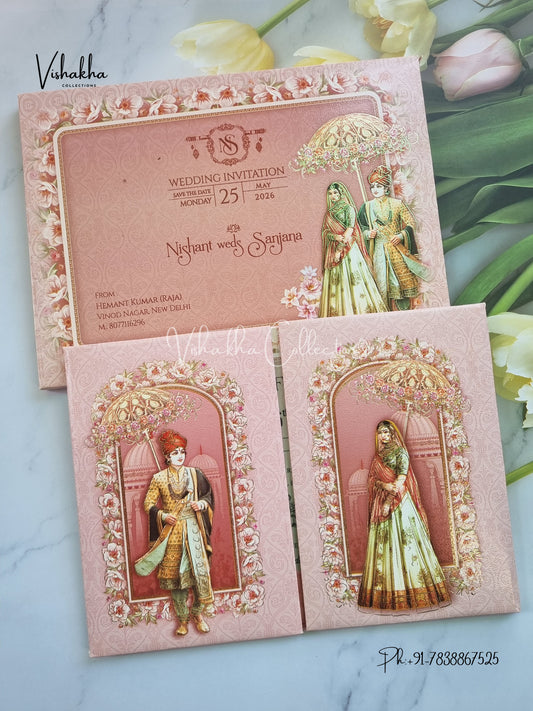 Dulah Dulhan Hindu Sikh Padded invitation Cards CR-7088