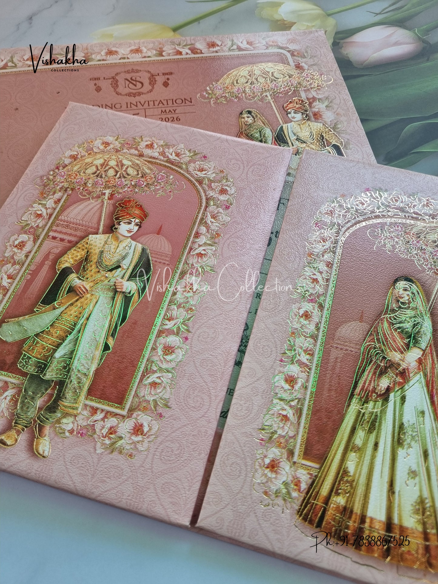 Dulah Dulhan Hindu Sikh Padded invitation Cards CR-7088