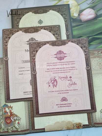 Dulah Dulhan Hindu Sikh Padded invitation Cards CR-8008