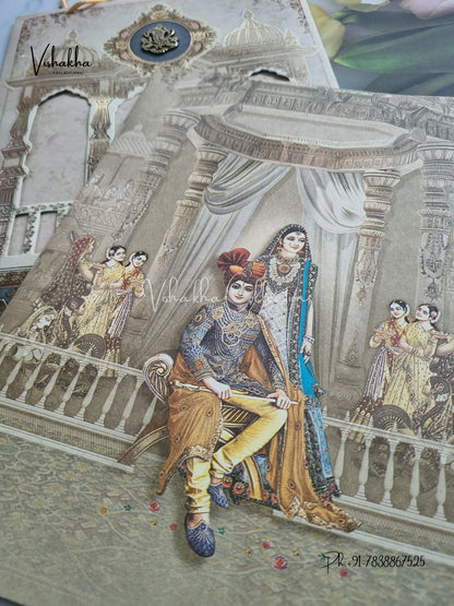 Barat Dulah Dulhan Hindu Sikh Carry Bag invitation Cards CR-8017