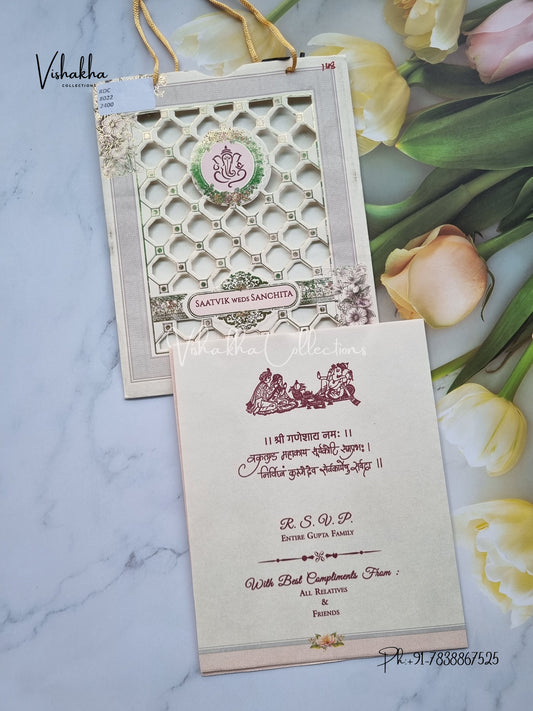 Ganesh Ji Hindu Sikh Carry Bag invitation Cards CR-8022