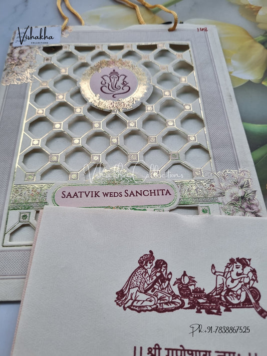 Ganesh Ji Hindu Sikh Carry Bag invitation Cards CR-8022