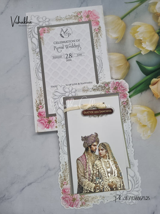 Semi Box Dulah Dulhan Hindu Sikh invitation Cards CR-8046