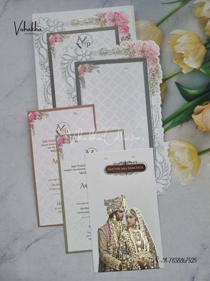 Semi Box Dulah Dulhan Hindu Sikh invitation Cards CR-8046