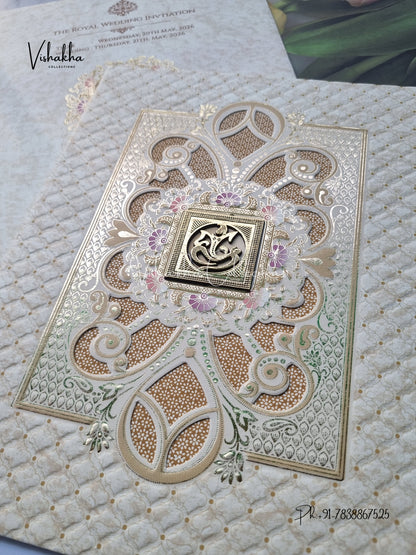 Flower Hindu Muslim Christian Sikh invitation Cards CR-8057