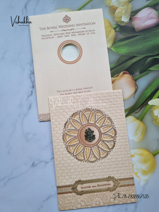 Flower Hindu Muslim Christian Sikh invitation Cards CR-8059