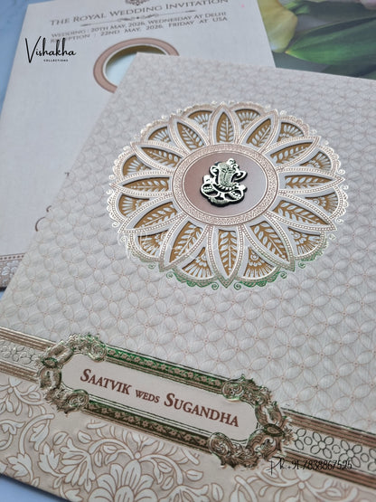 Flower Hindu Muslim Christian Sikh invitation Cards CR-8059