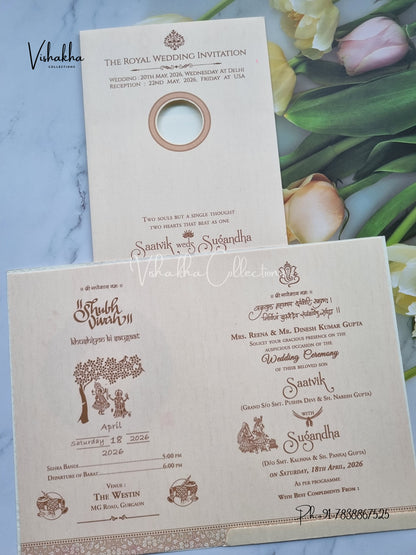 Flower Hindu Muslim Christian Sikh invitation Cards CR-8059