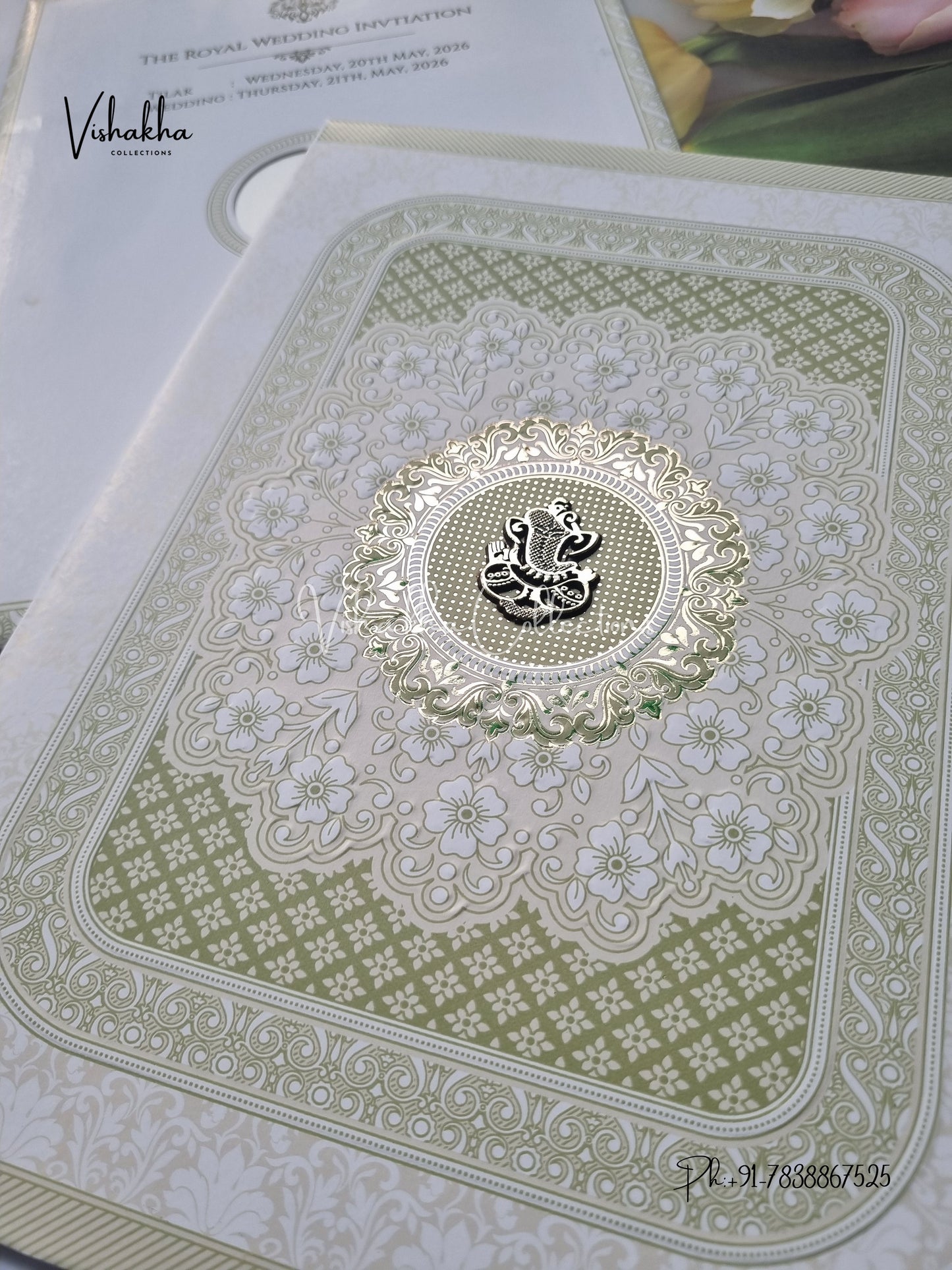 Ganesh Ji Hindu Sikh invitation Cards CR-8066G