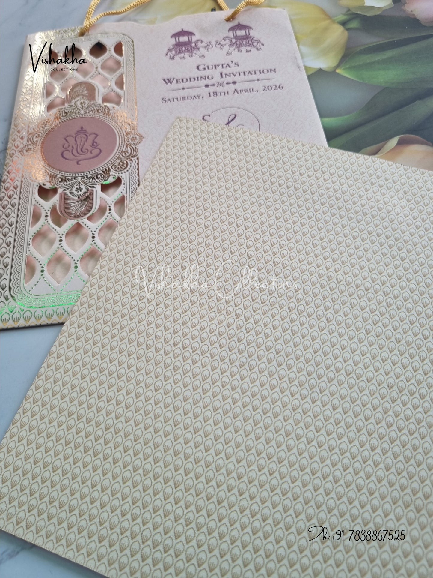 Ganesh Ji Hindu Sikh Carry Bag invitation Cards CR-8070