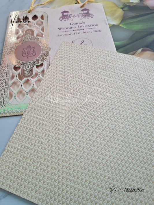 Ganesh Ji Hindu Sikh Carry Bag invitation Cards CR-8070