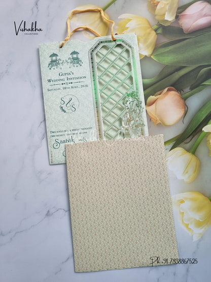 Dulah Dulhan Hindu Sikh Carry Bag invitation Cards CR-8071