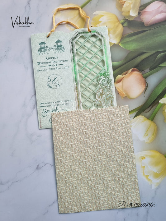 Dulah Dulhan Hindu Sikh Carry Bag invitation Cards CR-8071