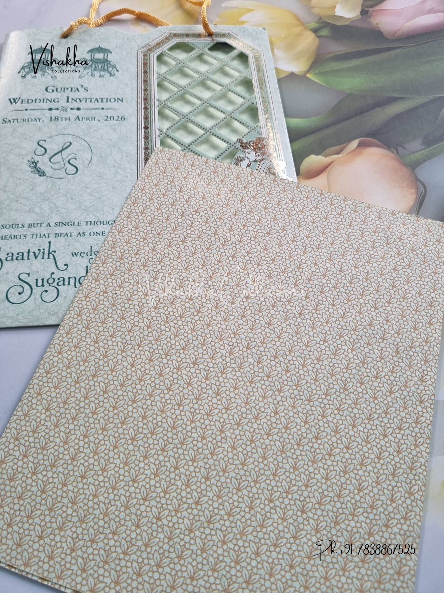 Dulah Dulhan Hindu Sikh Carry Bag invitation Cards CR-8071