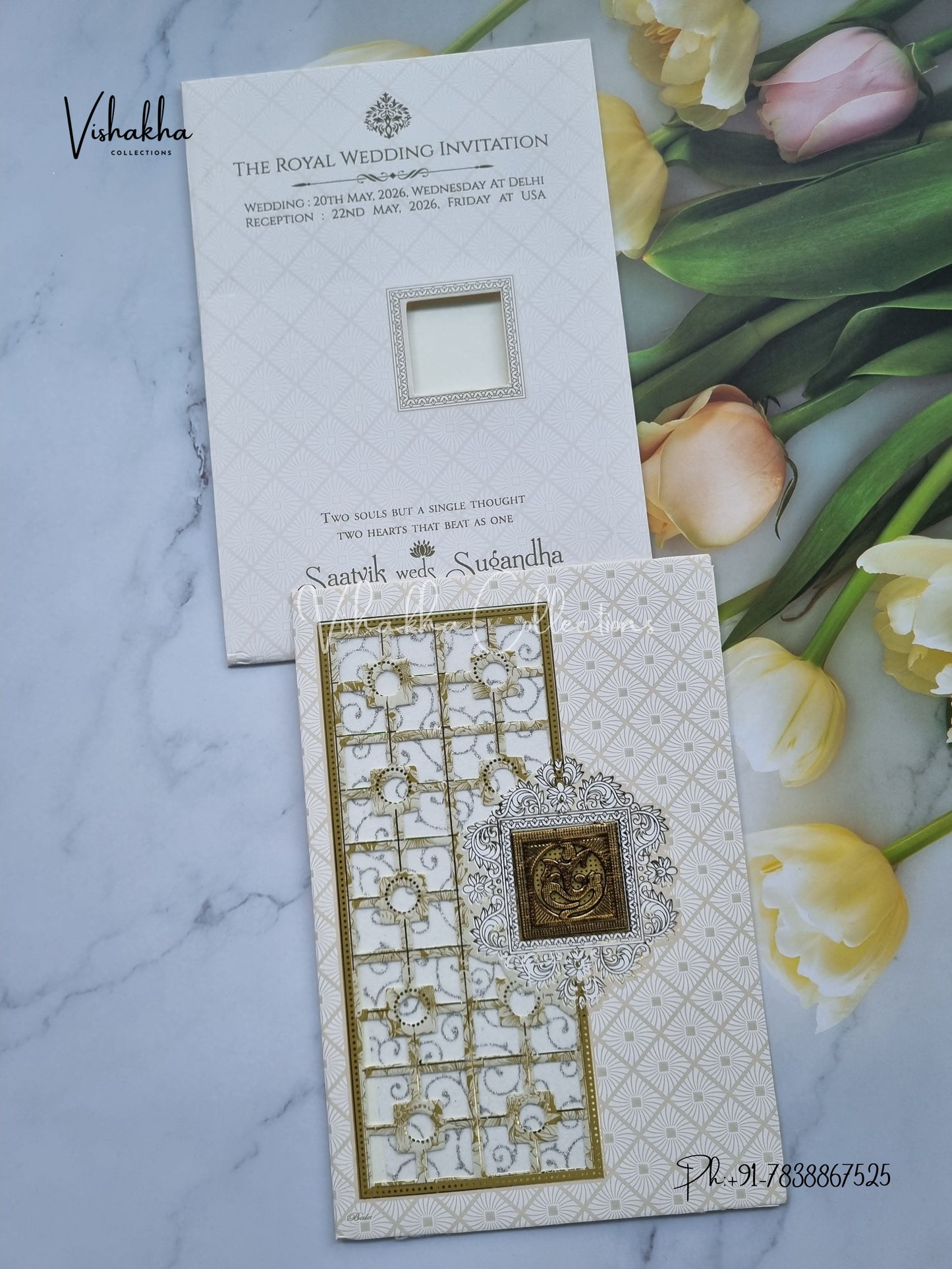 Hindu Muslim Christian Sikh invitation Cards CR-8074G