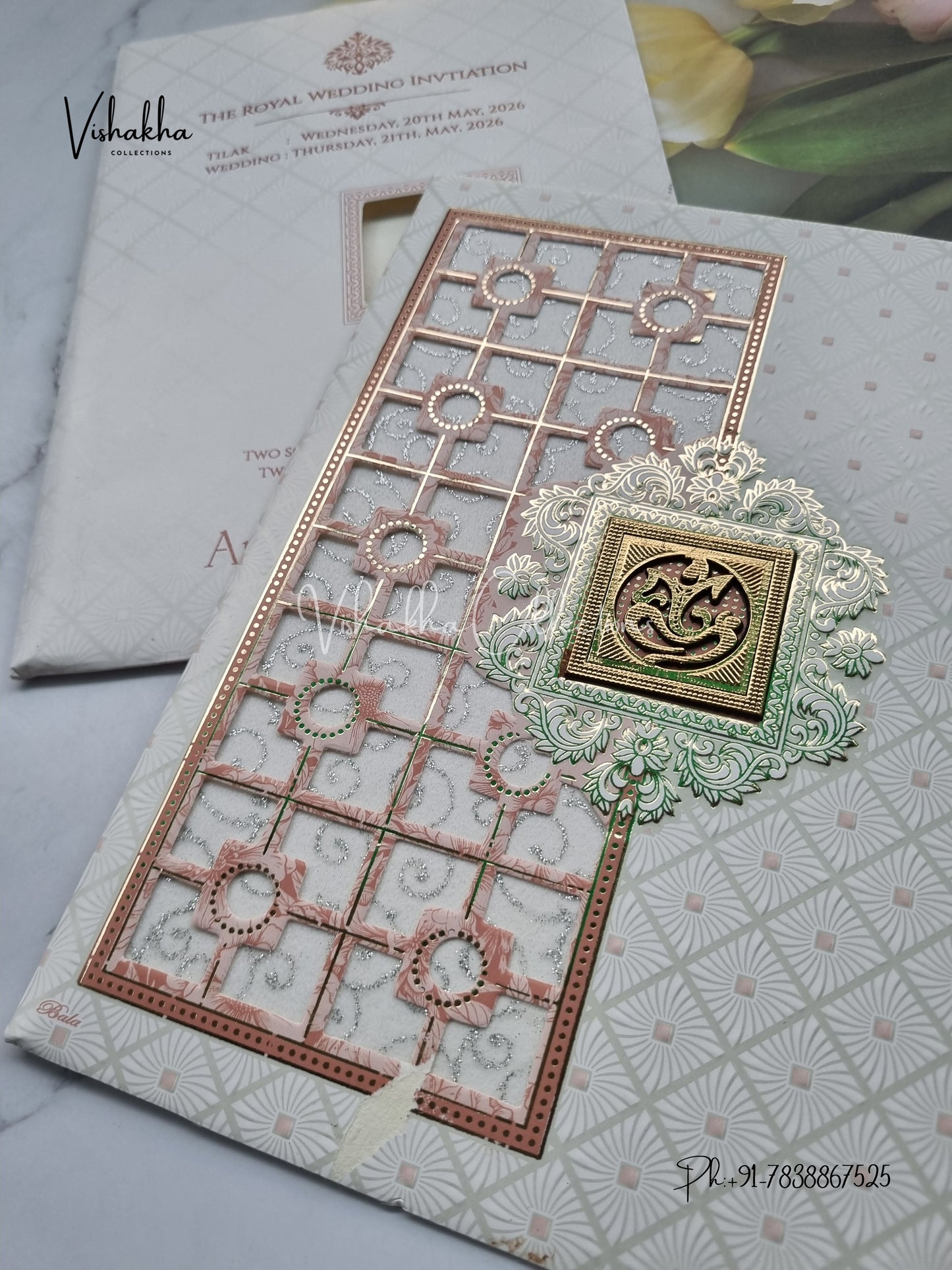 Hindu Muslim Christian Sikh invitation Cards CR-8074P