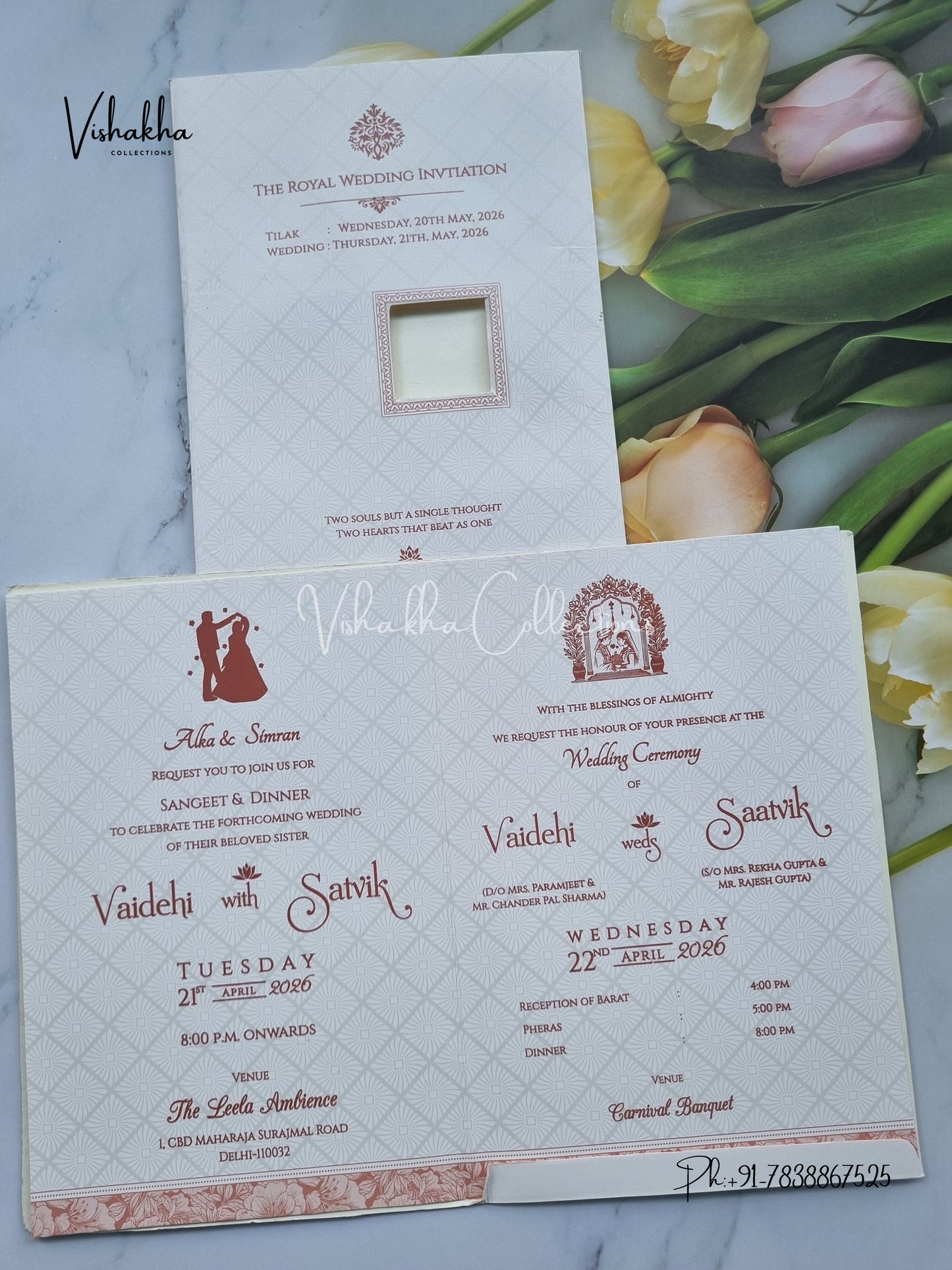 Hindu Muslim Christian Sikh invitation Cards CR-8074P