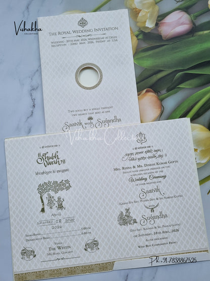 Hindu Muslim Christian Sikh invitation Cards CR-8075G