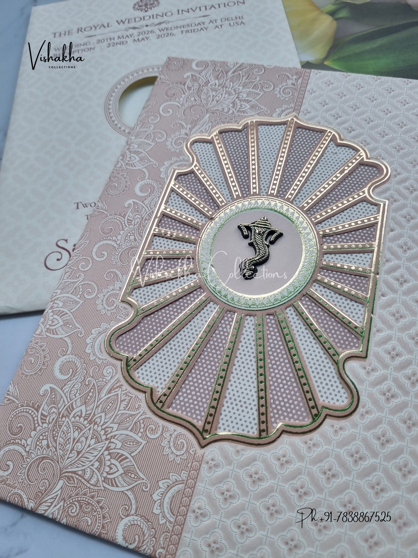 Hindu Muslim Christian Sikh invitation Cards CR-8078P