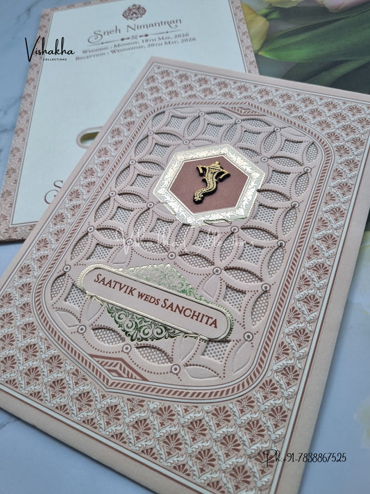 Hindu Muslim Christian Sikh invitation Cards CR-8079G