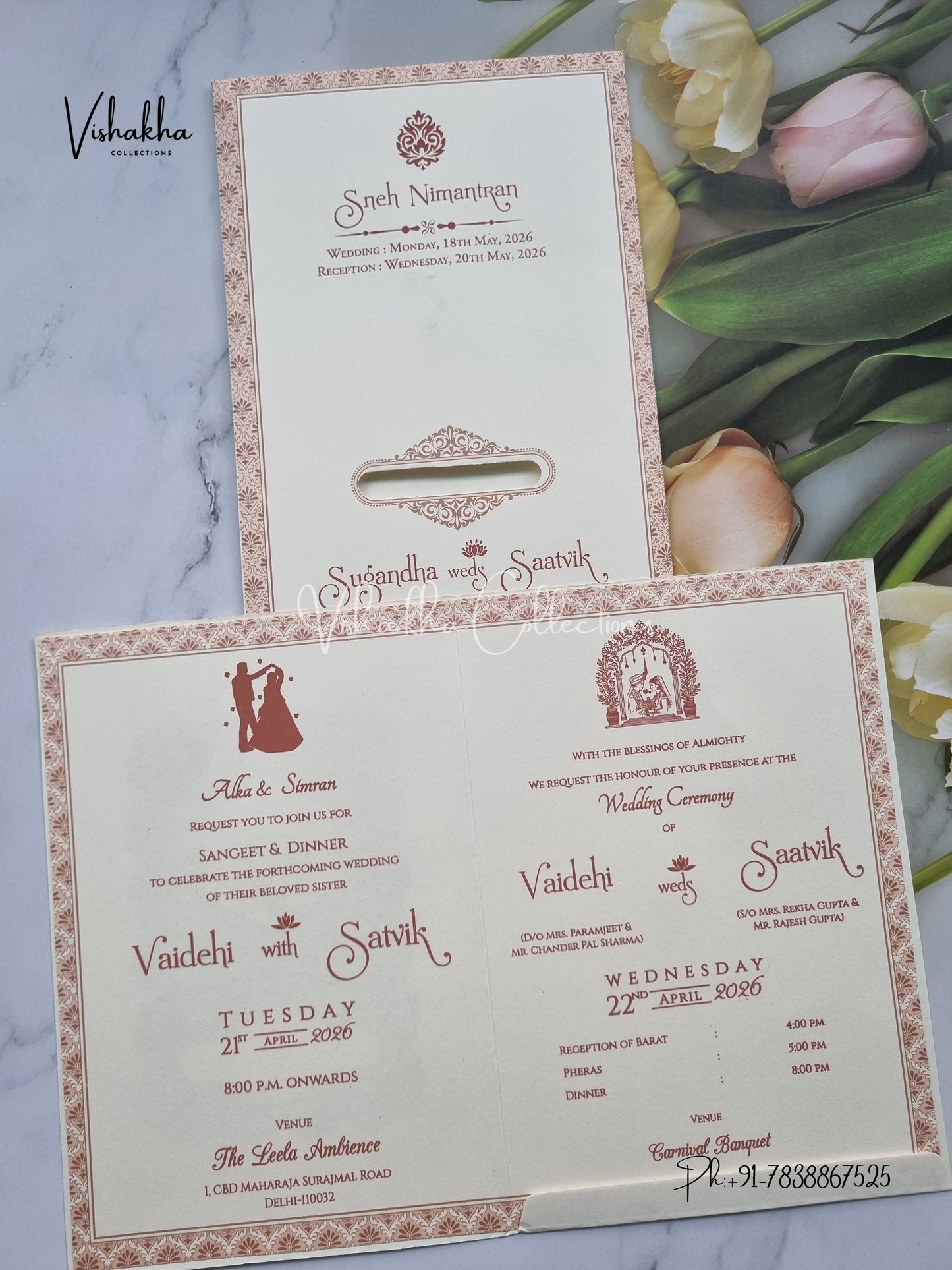 Hindu Muslim Christian Sikh invitation Cards CR-8079G