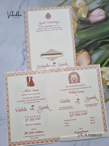 Hindu Muslim Christian Sikh invitation Cards CR-8079G