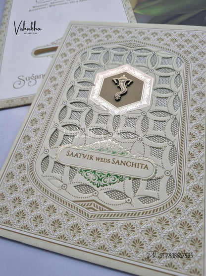 Flower Hindu Muslim Christian Sikh invitation Cards CR-8079P