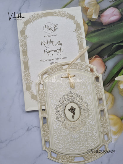 Semi Box Hindu Muslim Christian Sikh invitation Cards CR-8081