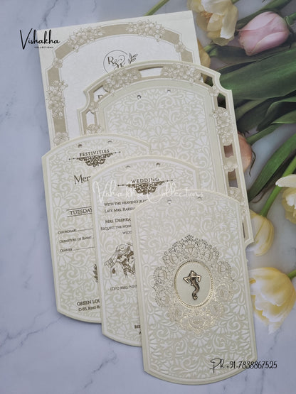 Semi Box Hindu Muslim Christian Sikh invitation Cards CR-8081